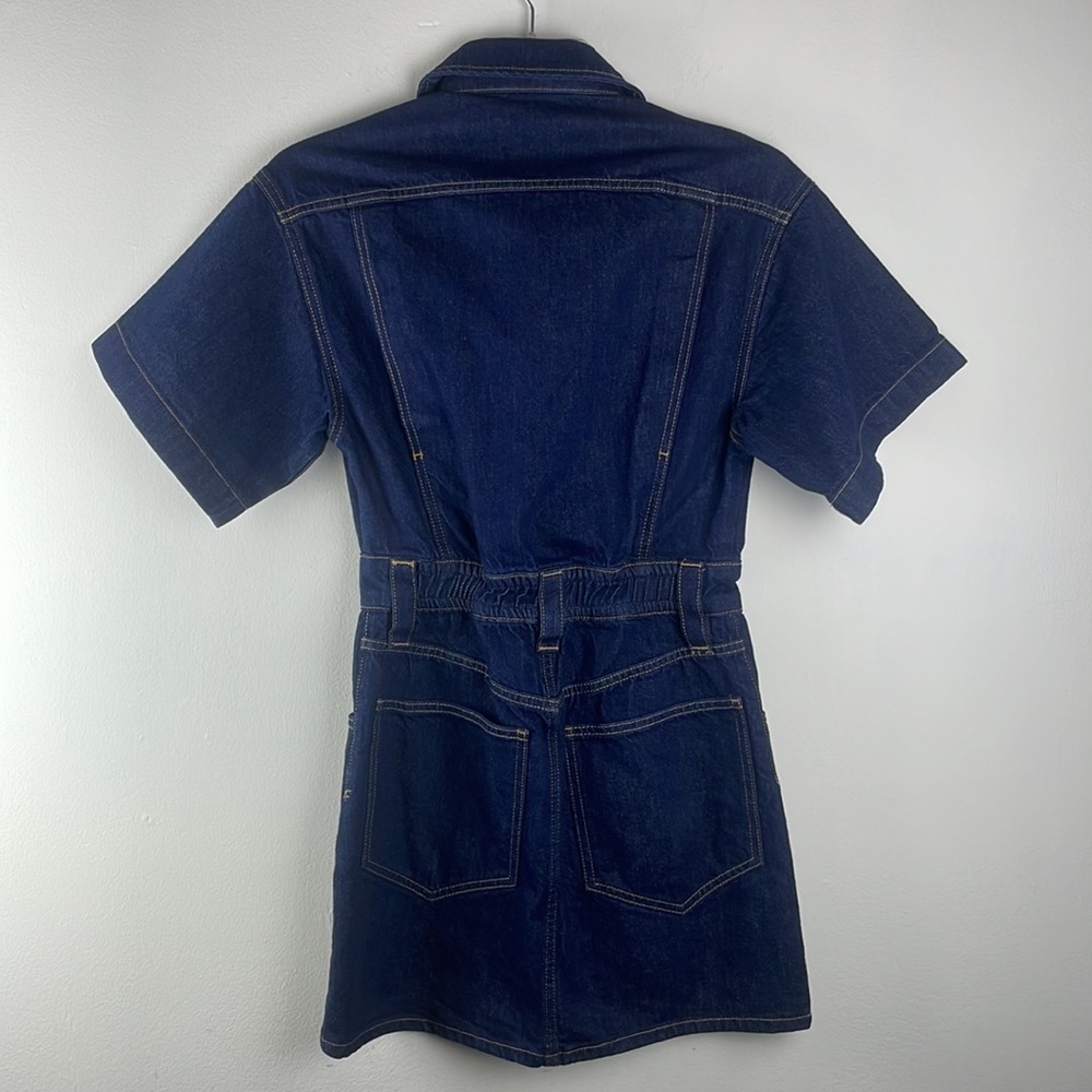 FRAME Oversized Detail Denim Mini Dress size XS - Picture 8 of 12